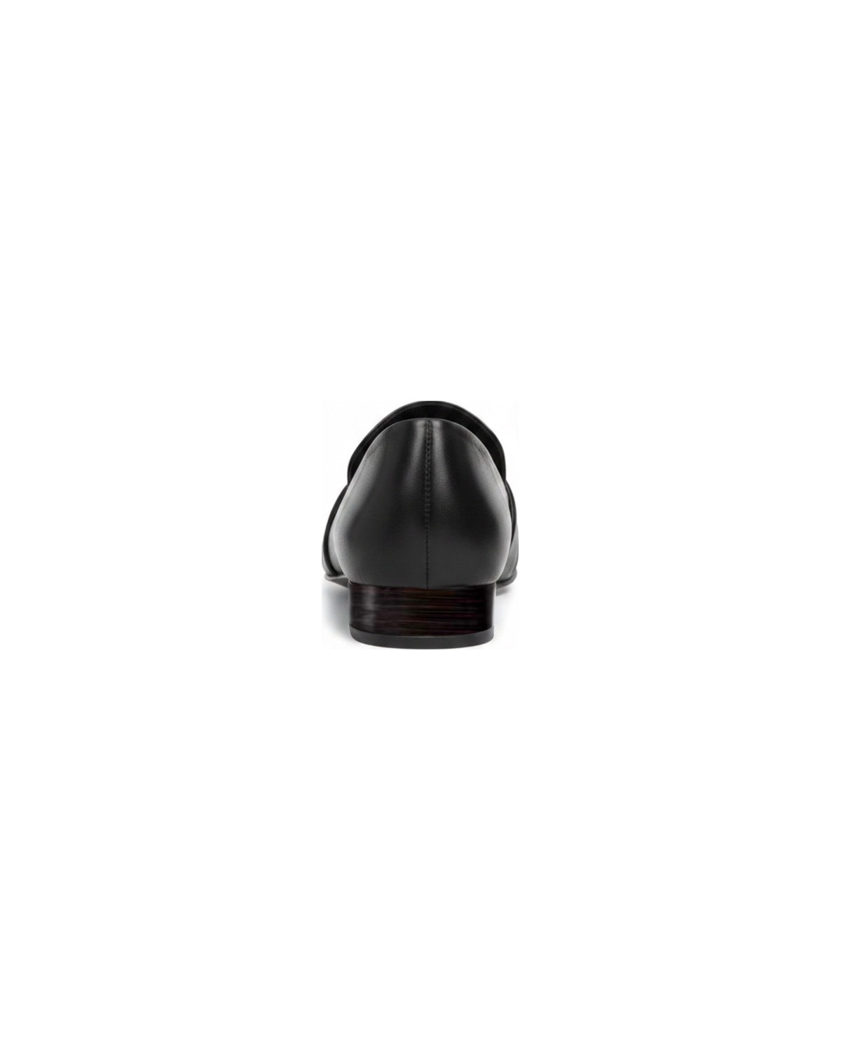 The Pointed Loafer in black leather, rear view