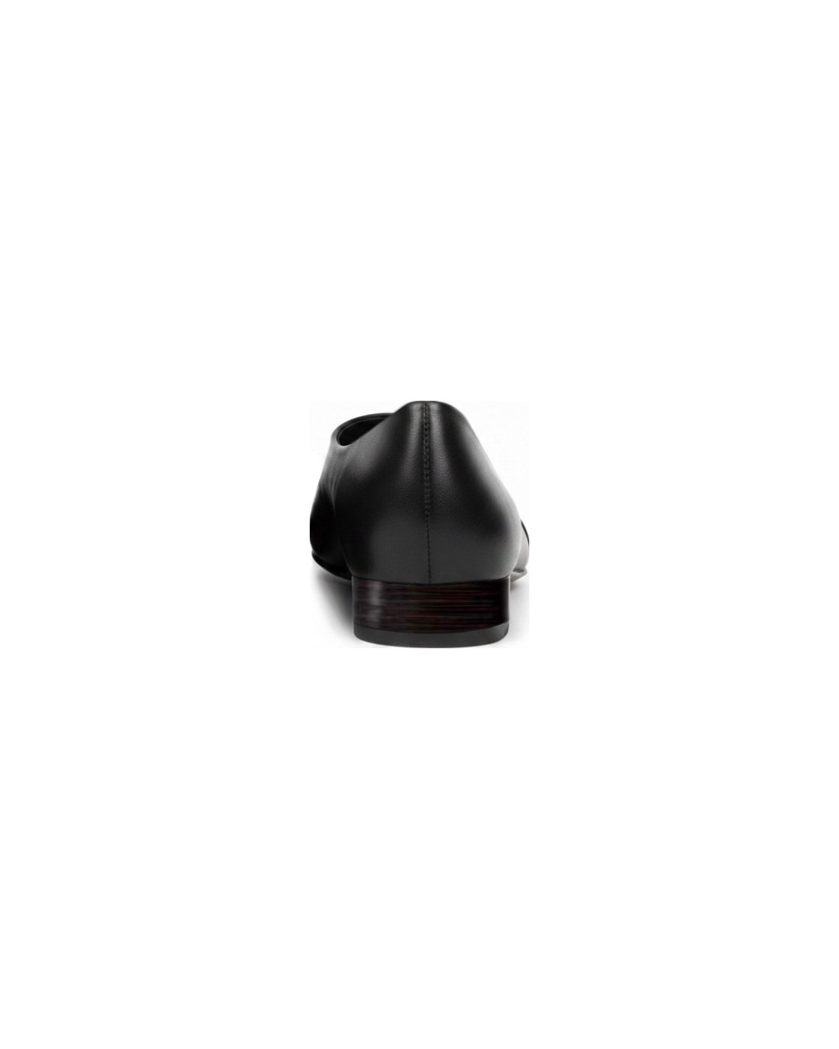 The Pointed Flat in black leather, rear view
